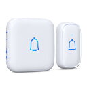 ワイヤレスチャイム IP66防水防塵 玄関チャイム 送信機電池式 受信機コンセント チャイム ワイヤレス ドアベル 呼び鈴 工事不要 300M無線範囲 音と光で...