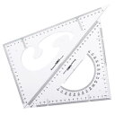 三角定規 30cm 製図 セット三角スケール プラスチック製 製図用品 文房具 事務用 受験用 定規セット 幾何学 作図ツール