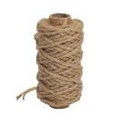 Tenn Well 20M 麻縄, 4mm 太い 麻ロープ 園芸 麻紐 手作り DIY 梱包 猫爪とぎ修理などに (茶色)