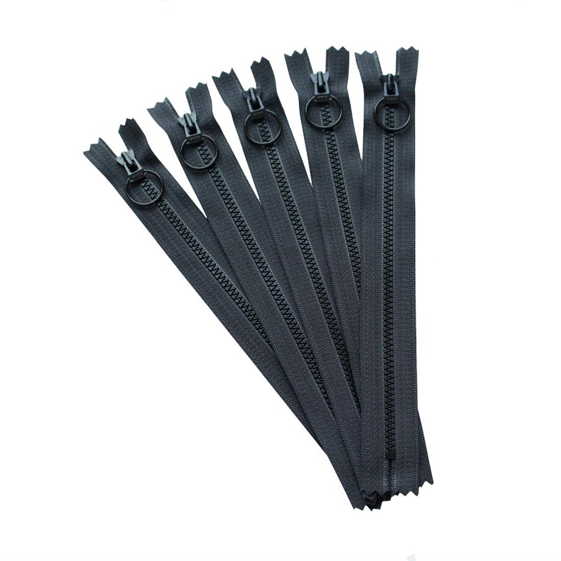 Y.K.K コンビファスナー30cm 同色5本セット 墨黒 3VSC30-807