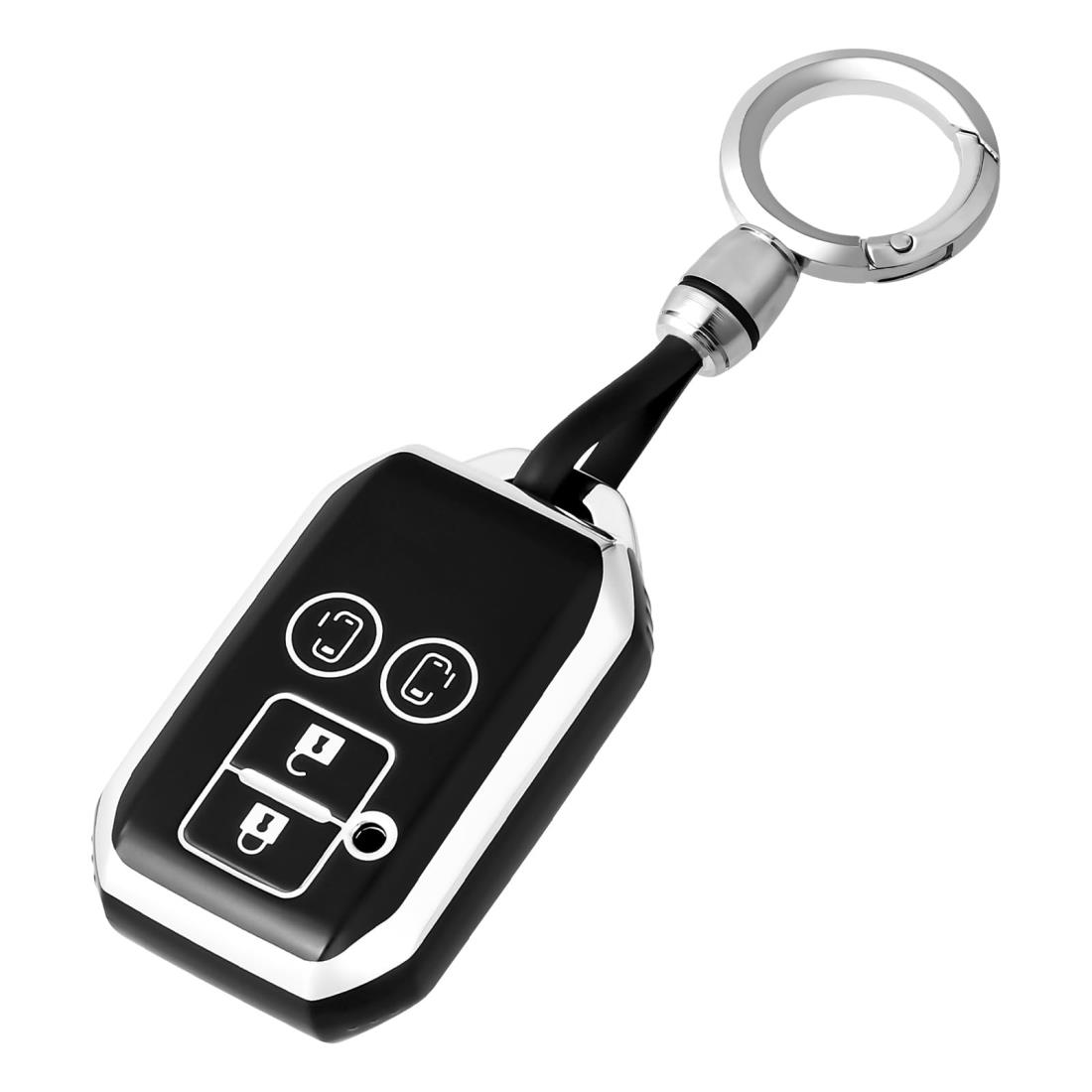 OFFCURVE スズキ/suzuki用 スマート キーケース キーカバー 4ボタン 耐衝撃 スクラッチ防止 キーホルダー オシャレ 手触りいい 高級 電波障害なし 新型スペーシアカスタム ハスラー フレアワゴン スイフト 新型ジムニー ソリオ リモコンキー ケース 車用 TPU素材