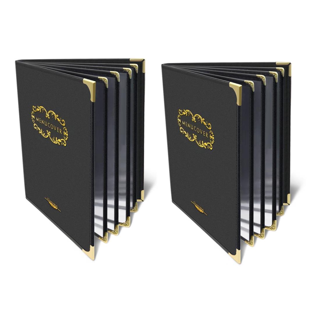 メニューブック a4 2 冊セットメニュー表 4 ページと 8 ビュージ レザー調 ーのレストランの調理、商用..