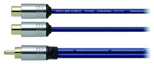 オーディオテクニカ AT-CA64J2 OFC オーディオケーブル RCA 車載用 90℃耐熱 シールド 耐ノイズ 小型プラグ Y型 オス1メス2 0.3m