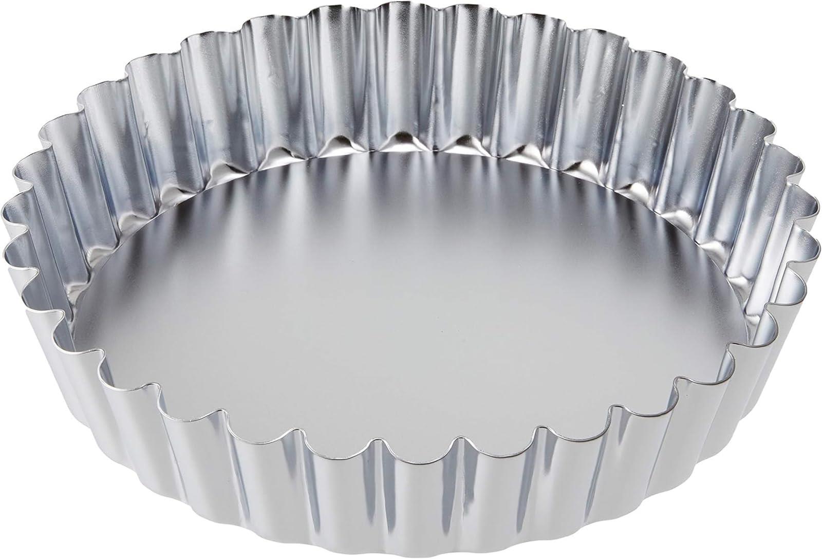 タイガークラウン タルト型 シルバー 224×44mm セパトタルト型深220 スチール クロームメッキ 丸型 底取れ式 991