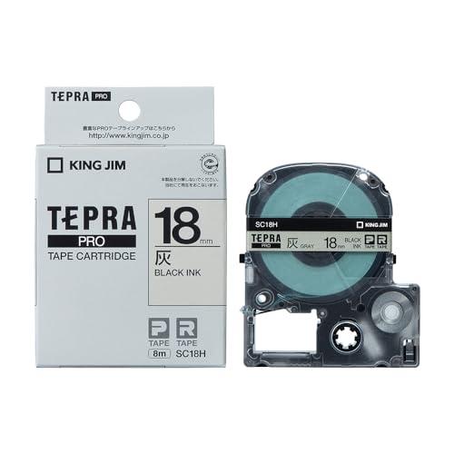キングジム テープカート リッジ テプラPRO 18mm SC18H 灰ラベル キングジム テープカート リッジ テプラPRO 18mm SC18H 灰ラベル