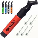 (スポーツビット) Sportbit ボール用空気入れ 持ち運び可能 空気注入針5本付き eブック付き バスケットボール/サッカー/ラグビー/バレーボール用のボ...