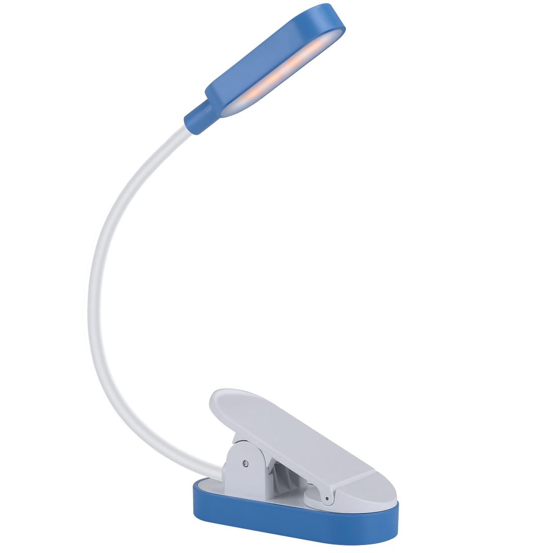 クリップライト ブックライト 読書灯 LED卓上ライト 目に優しい USB充電式 デスクライト 9個のLEDチップ 3段階調色 無段階調光 小型で美しい コンパクト 持ち運び便利 360°回転可能 寝室/卓上/譜面台/ベッド 12ヶ月間 (青+白)