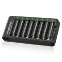 POWEROWL 充電式 単3電池 プロ 8スロット充電器付き 高容量 2800mAh プレミアム 単3ニッケル水素 電池 8個セット|詳細画像