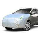LINFEN ボンネットカバー 車カバー 厚地でしっかりし フロント 防炎 ボンネット保護カバー 裏起毛タイプ 蛍光反射ストリップ付 自動車ボンネットカバー ボディカバー ヘッドライト劣化 鳥フン対策 (SUV/JEEP車用-Mサイズ)(2)