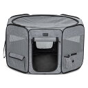 Petsfit 犬 サークル ペットサークル 八角形 ドッグハウス 【パッと開いてすぐ使える】 猫の産屋 猫の分娩室 折りたたみ 犬猫兼用 メッシュ 屋根付き ...
