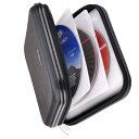 BEYLEG CD D V D ウォレット、32 容量高耐久、車用 D V D CD ケースホルダー、ポータブル D V D/VCD ストレージディスク、ハード...