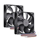 GDSTIME 小型 冷却ファン、コンピュータ CPU PC ケースファン、120mm x 25mm 12V DC 、PWM 4ピンプラ グ (2個)