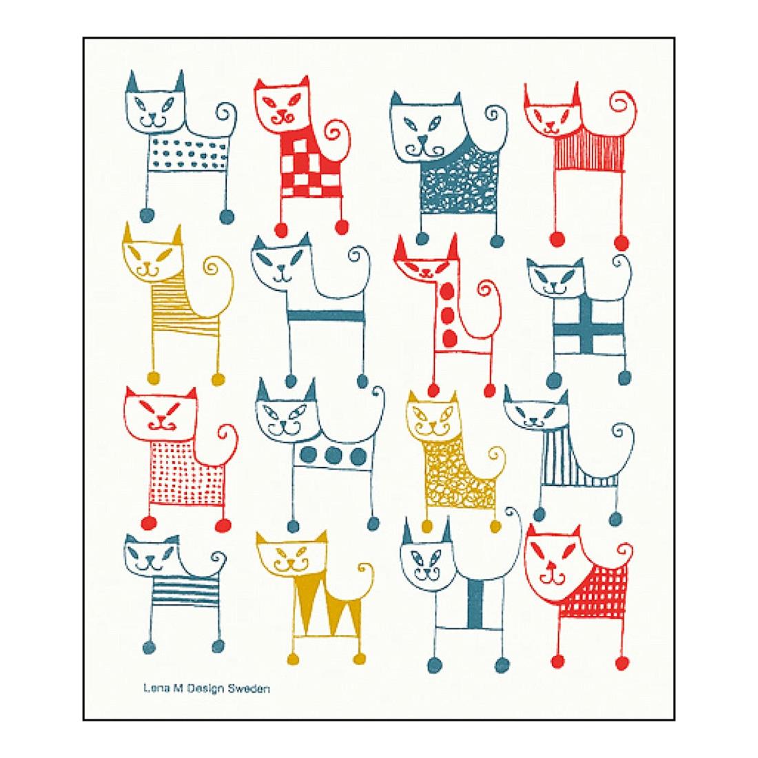 イーオクト(E.oct) エコンフォートハウス スポンジワイプ セルロース キャッツ ねこ 北欧