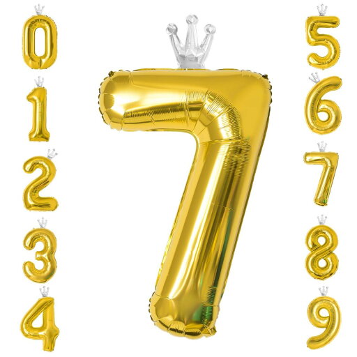 GRESATEK バルーン 数字 風船 誕生日 40インチ 大きい ナンバー7 バースデーバルーン 王冠付き クラウン 飾り付け 結婚式 パーティー 記念日 ウェディング ゴールド GRESATEK バルーン 数字 風船 誕生日 40インチ 大きい ナンバー7 バースデーバルーン 王冠付き クラウン 飾り付け 結婚式 パーティー 記念日 ウェディング ゴールド