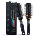 HolyCrab ロールブラシ 伸縮式デタングリング ヘアブラシ 多機能可伸縮カールブラシ 巻き髪ブラシ コーム 櫛 巻き髪、ストレートヘア、湿った髪に適しています (ダークブルー)(4)