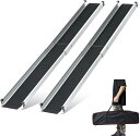 gardhom スライド式スロープ 車椅子用 伸縮調節可能 120-213CM、荷重272KG、玄関・階段・段差解消55CM、滑り止め付き 2本セット