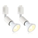 LVWIT ライティングバー用 スポットライト E26口金 電球付き ダクトレールライト 省エネ 6W ビーム電球 PAR20 3000K電球色 ホワイト 角度調節可能 照明器具 LED電球+器具 2個セット