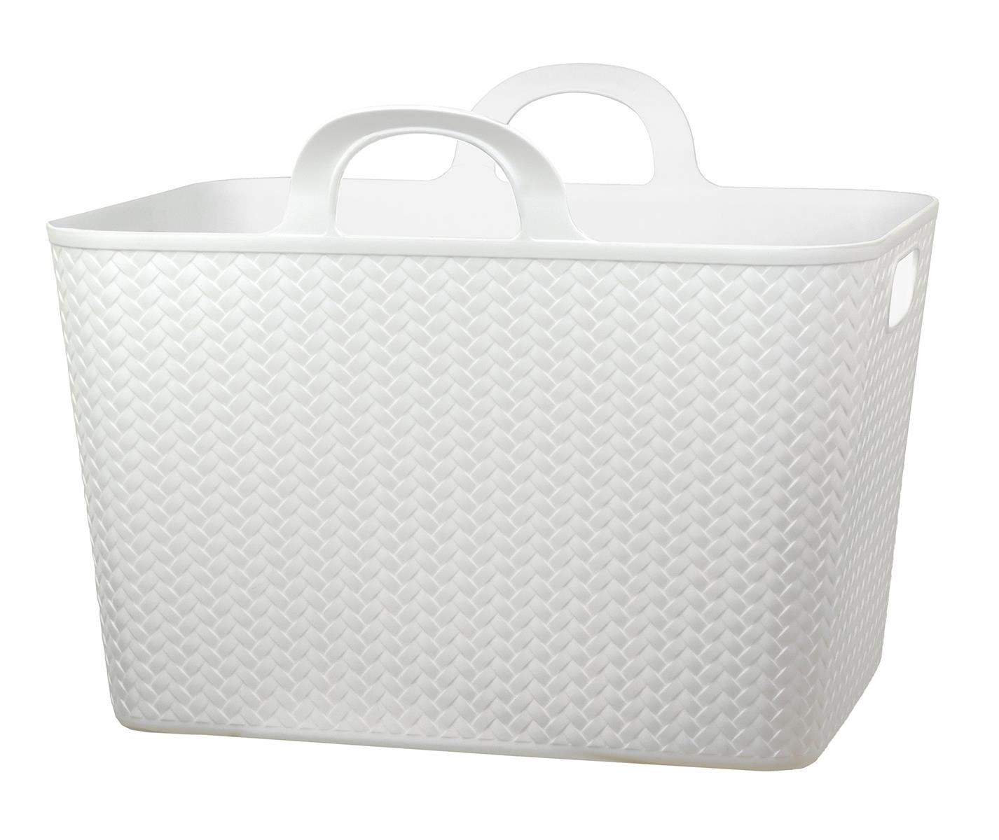 ヒマラヤ化学工業所 アミーゴ バスケット M型 ホワイト 約幅46×奥行39×高さ35cm 158370