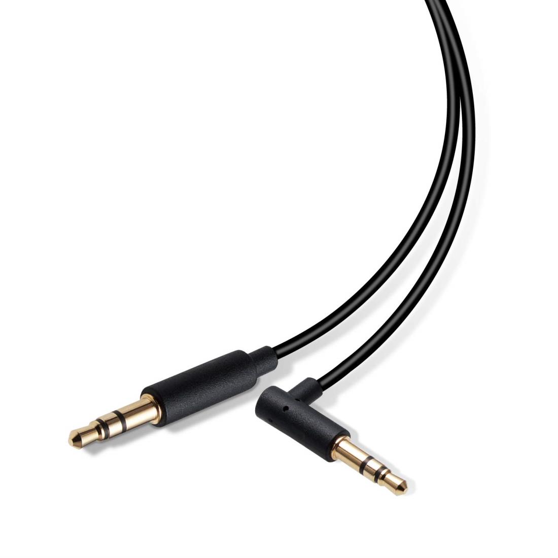 エレコム AUXケーブル/φ3.5オス-φ3.5オス(L字)/スリム/1.0m/ブラック