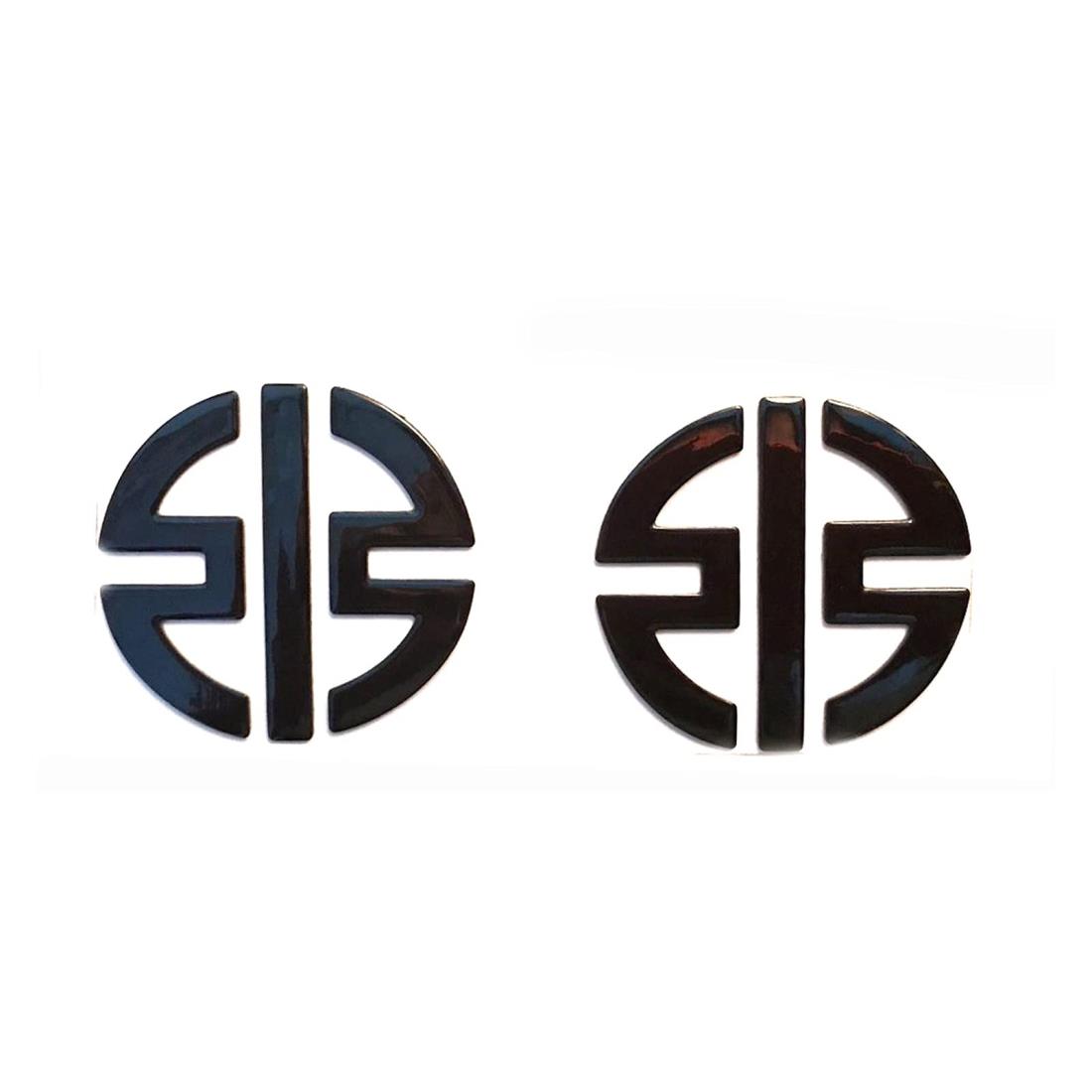 3 dポリ塩化ビニー ルの反射強い接着剤タンクサイドカバーフェアリングのロゴエンブレムステッカーデカール川崎H2忍者H2Rレッドゴールドブラックシルバー オートバイの装飾アクセサリー (Color : Black)