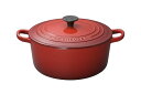 ル・クルーゼ(Le Creuset) 鋳物 ホーロー 鍋 ココット・ロンド 22 cm チェリーレッド ガス IH オーブン 対応 【日 送料無料