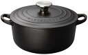 ル・クルーゼ(Le Creuset) 鋳物 ホーロー 鍋 ココット・ロンド 22 cm マットブラック ガス IH オーブン 対応 【日 送料無料