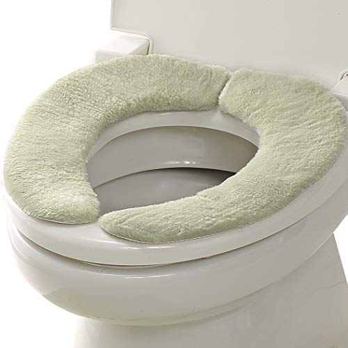 【日本製 消臭 洗える】サンコー ずれない ふんわりタイプ トイレ 便座カバー 15mm フォレスト グリーン おくだけ吸着 KI-06 送料無料