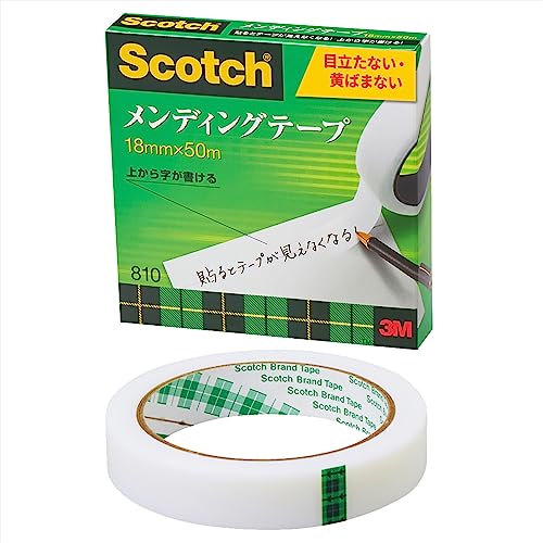 3.(1巻)18mm18mm/18mm×50m/22906050・Style:3.(1巻)18mm・パッケージ個数:1・巻芯径:76mm・サイズ:18mmx50m・テープ厚:0.058mm・数量:1巻・仕様:紙箱入り商品紹介 ・アセテート・フィルムを採用したハイクオリティな粘着テープです ・テープの上から文字が書けます ・貼るとテープはほとんど見えなくなり、上質な仕上げ感です※1 ・コピーをとってもテープの影はほとんど出ません ・貼ってすぐなら、テープの貼り直しが可能です※2 ・変質・変色しにくく、長期の使用に耐えます ・テープの引き出しがスムーズです」 ※1素材によっては貼ってもテープが見える場合があります ※2紙の種類によっては破れる場合があります 原材料・成分 0