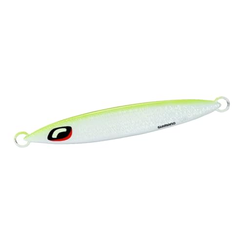 024 STフルグローチャートバック/130g/JT-413P・Color:024 STフルグローチャートバックSize:130g・カラー：024 STフルグローチャートバック・重量(g)：130・全長(mm)：121根魚・青物なんでもOKのパイロットジグ。 目指したのは単にスローフォールするジグでは無く、その中に複数の「喰わせの要素」を混ぜ込むこと。サーディンウェバーは大きく分けて3種のフォールアクションを出すことが可能。 1つはバックスライド。2つ目はクイックな切り換えしが入るウォブリングフォール。3つ目には前後スライド。この3種のアクションがランダムに入ることで、ジグは「捕食者から逃避するベイト」を演出する。オートマチックにジグが仕事をしてくれるので、初心者からマニアまで、幅広く使いやすい。開発はセンターサーディンをベースとし、フロントをやや絞ったサイドフラット形状を採用。ジャーク時の抜け感が軽く、青物にきくスピードを活かしたアクション変化が出しやすい。スティンガーバタフライウイングと比較し沈下速度も速いため、テンポ良いフォールの釣りを組み立てることができる。
