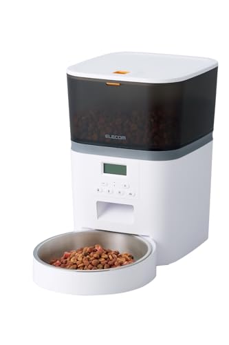 エレコム 自動給餌器 猫 中小型犬用 4L (約2.2kg) タイマー機能付 録音機能付 1日最大6回 蓋ロック機能..