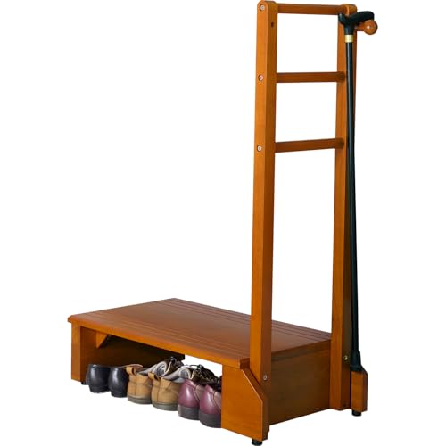 萩原 玄関踏み台 玄関台 手すり付き 踏み台 手すり台 スリム 【少し 高め の玄関にピッタリ】 頑丈 ひ..