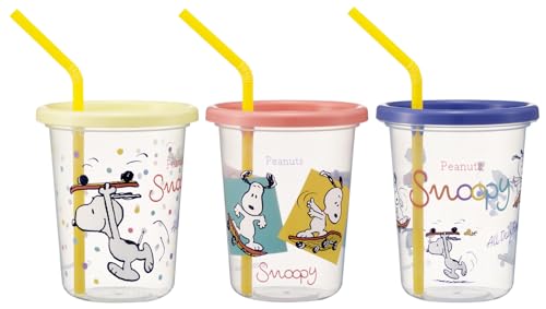 スケーター(Skater) ストロー付き タンブラー 320ml 3個 スヌーピー スケートボード SIH3ST 送料無料