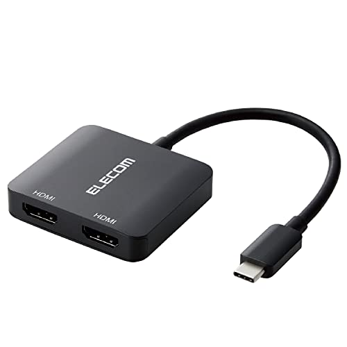 Ps Peripheral Equipment - エレコム USB-C HDMI 変換 2ポート (USB C to HDMI 60Hz 変換アダプタ) 0.12m ブラック 【iPho 送料無料