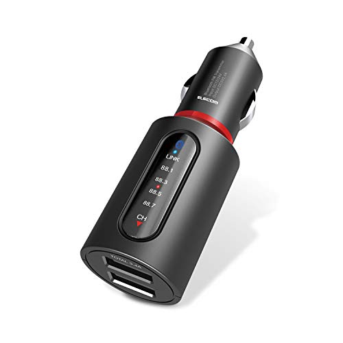 エレコム FMトランスミッター Bluetooth USB2ポート付 3.4A ブラック 送料無料