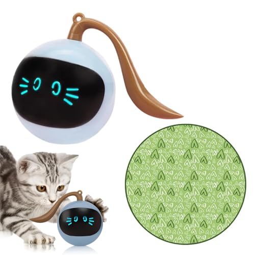 GIIPET-猫じゃらし 電動 猫 犬 おもちゃ 健康無毒 静音 動走行ボール るボール 360度自 ...