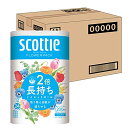 スコッティ 【ケース販売】 フラワーパック 2倍巻き(12ロールで24ロール分) トイレット 100mシングル ホワイト ×4パック入り 送料無料