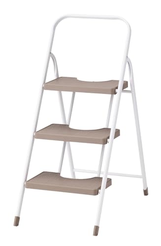 パール金属 脚立 折りたたみ 踏み台 3段 ステップツール コンパクト ホワイト/ラテ N-7216 送料無料
