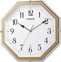 リズム(RHYTHM) シチズン 掛け時計 電波時計 アナログ 連続秒針 八角 茶色 30.5x30.5x4.8cm 8MY544-00 送料無料