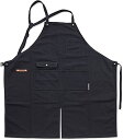POSH LIVING 53229 ワークエプロン ブラック W80×H90cm 送料無料