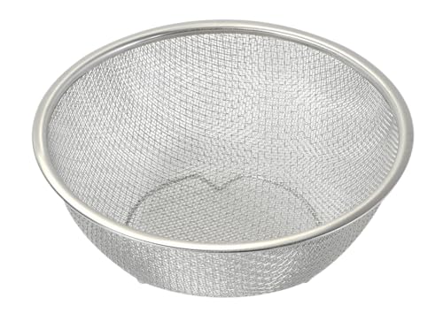 パール金属 ダブルメッシュ ボウル型ザル 21cm 足付 ステンレス製 ベーシスライン HC-422 送料無料