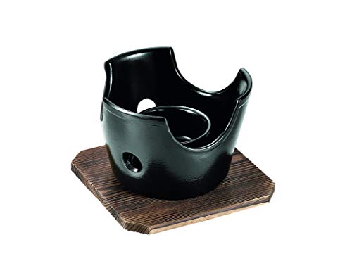 パール金属 丸型コンロ 木台付 陶器製 和ごころ懐石 HB-5218 送料無料