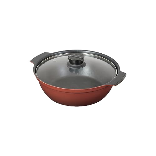 パール金属 鍋 卓上鍋 26cm ガラス蓋付 IH対応 ふっ素加工 4~6人用 旨味 HB-6965 送料無料