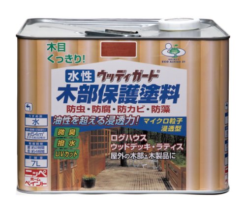 ニッペ 水性ウッディガード7L メープル 水性 屋外 ステイン 日本製 4976124532177 送料無料