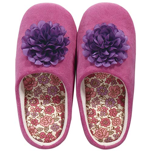 センコー S.D.S シャーロット 花モチーフ付き スリッパ 約 24cm ローズ 低反発底 63195 送料無料