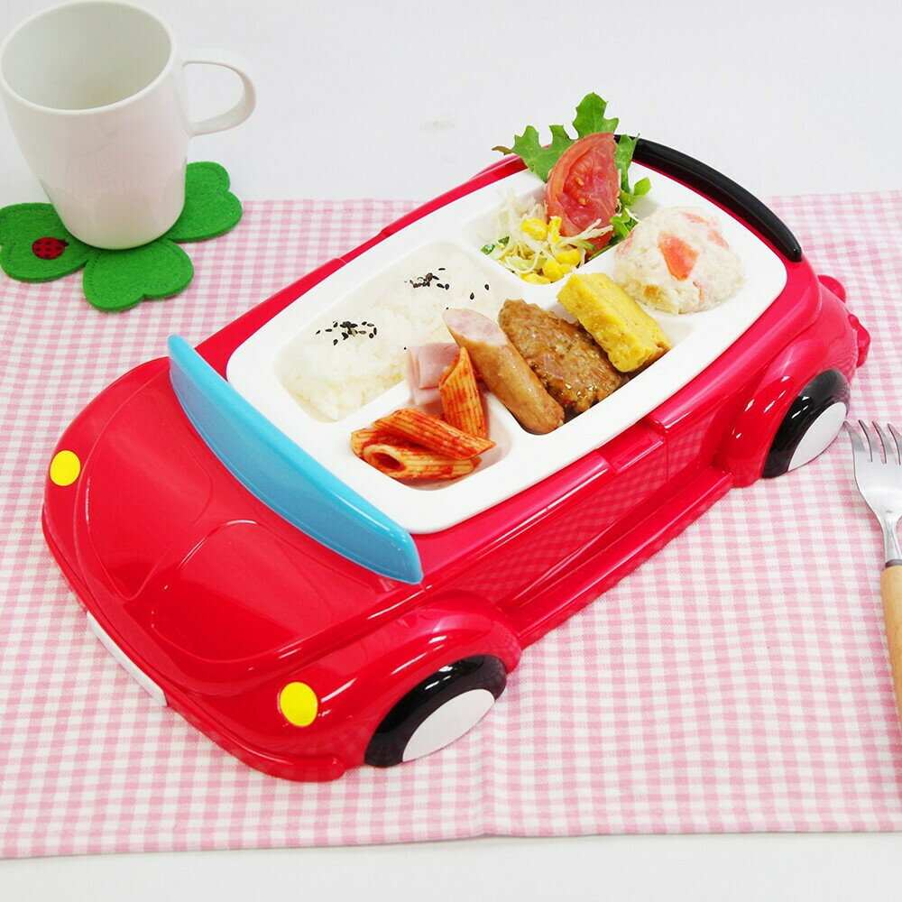 【送料無料】【あす楽対応】のりものランチプレートNEWじどうしゃレッド車お子様ランチ食洗機対応記念日お祝い小食食が細いおやつプレゼントパーティー誕生日ベビー幼児子ども向け食器子供用