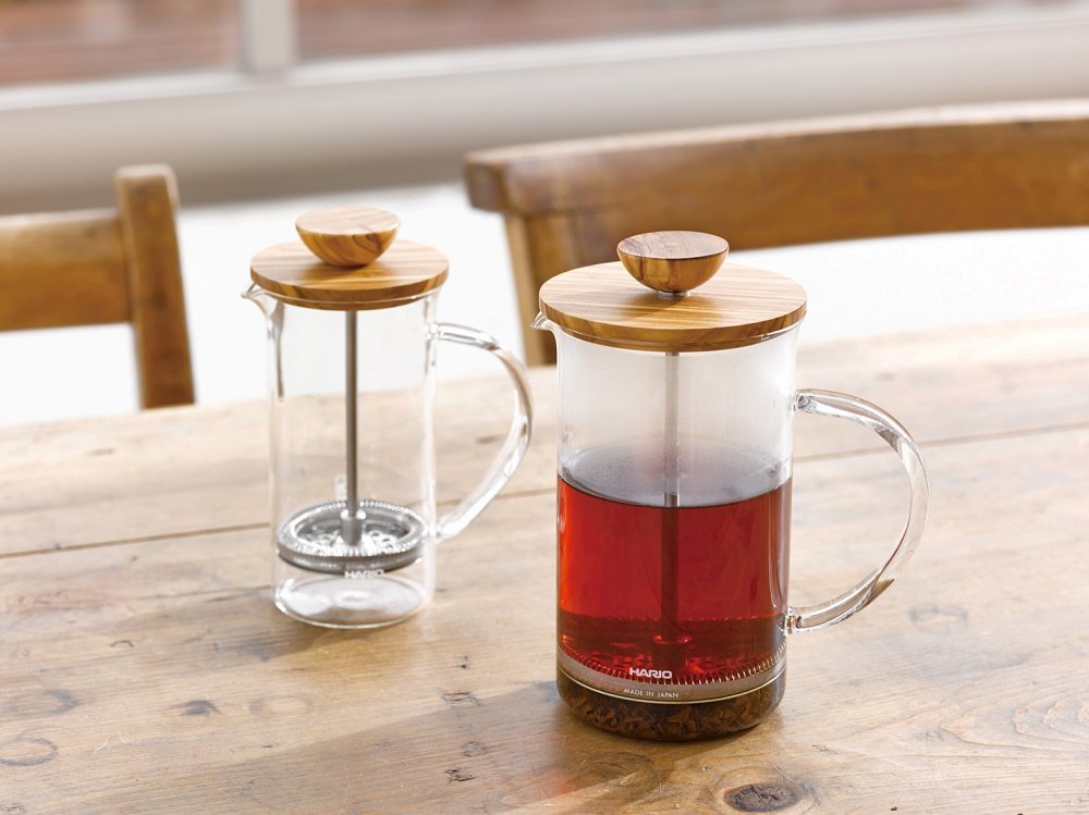 HARIO ハリオ ティープレス ウッド 2人用 THW-2-OV 日本製 耐熱ガラス 紅茶 ハーブティー お茶 電子レンジ 食洗器対応 ※ガラスのサムネイル