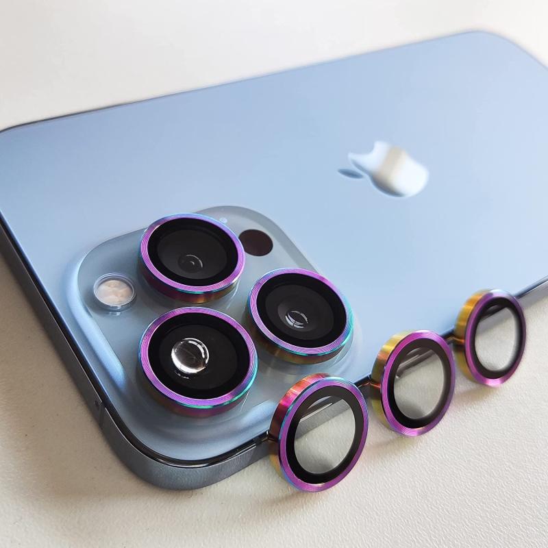 iPhone13 Pro/iPhone13 Pro Max 用 カメラフィルム 旭硝子製 強化ガラス アイフォン13 pro用 レンズ保護フィルム 9H高硬度 極薄 耐衝撃 高透過率 キズ防止 指紋防止 気泡防止 剥がれ防止 貼り付け簡単 (