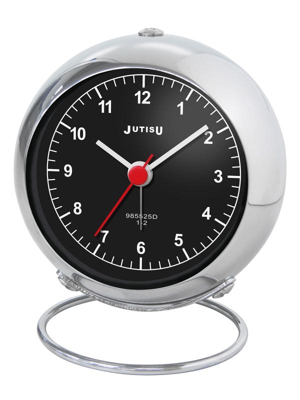 誠時(セイジ) アナログ置き時計 シンプルアラームクロック JUTISU(ジューティス) シルバー PL-001SI