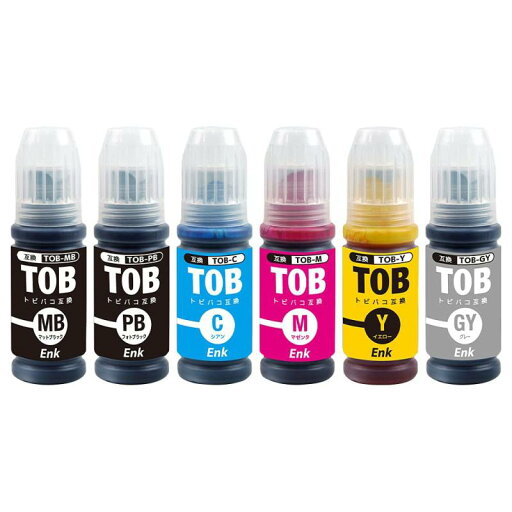 【Enk】製 TOB-6CL エプソン用 互換インク 互換インクボトル 目印: トビバコ 国内梱包検品済み QRコード読み取り型説明書導入 TOB (MB/PB/C/M/Y/GY) 【MBのみ顔料 6色セット】 【Enk】製 TOB-6CL エプソン用 互換インク 互換インクボトル 目印: トビバコ 国内梱包検品済み QRコード読み取り型説明書導入 TOB (MB/PB/C/M/Y/GY) 【MBのみ顔料 6色セット】