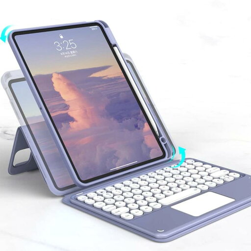 iPad Air 第5世代 キーボード iPadAir4 キーボード ケース 磁気吸着 縦置きスタンド機能 Pencil 収納 iPadPro11 インチ 分離式 カラーキーボード タッチパッド搭載 丸型キー 透明な背面シェル カバー ( iPad Air 第5世代 キーボード iPadAir4 キーボード ケース 磁気吸着 縦置きスタンド機能 Pencil 収納 iPadPro11 インチ 分離式 カラーキーボード タッチパッド搭載 丸型キー 透明な背面シェル カバー (